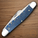 Case XX Stockman Pocket Knife Stainless Steel Blades Blue Sycamore Wood Handle