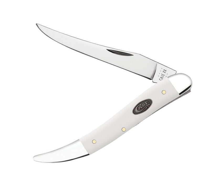 Case XX Toothpick Folding Knife Stainless Steel Long Clip Blade White Smooth Synthetic Handle 63962 -Case Cutlery - Survivor Hand Precision Knives & Outdoor Gear Store