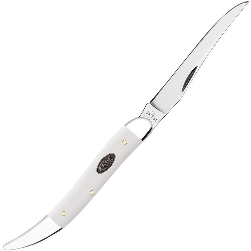 Case XX Toothpick Folding Knife Stainless Steel Long Clip Blade White Smooth Synthetic Handle 63962 -Case Cutlery - Survivor Hand Precision Knives & Outdoor Gear Store