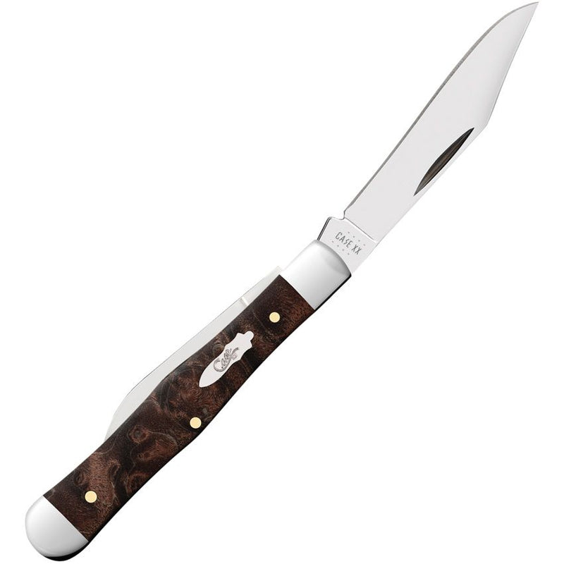 Case XX Sm Swell Center Jack Pocket Knife Stainless Steel Clip And Pen Blades Maple Burl Wood Handles 64061 -Case Cutlery - Survivor Hand Precision Knives & Outdoor Gear Store