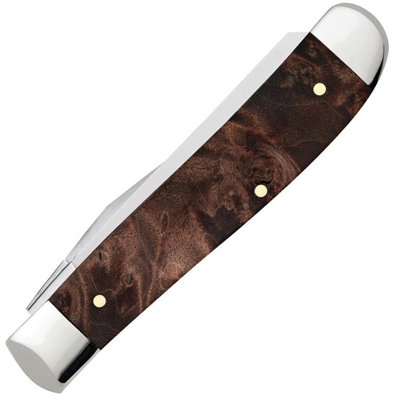 Case XX Mini Trapper Pocket Knife Stainless Steel Clip And Spey Blades Maple Burl Wood Handle 64062 -Case Cutlery - Survivor Hand Precision Knives & Outdoor Gear Store