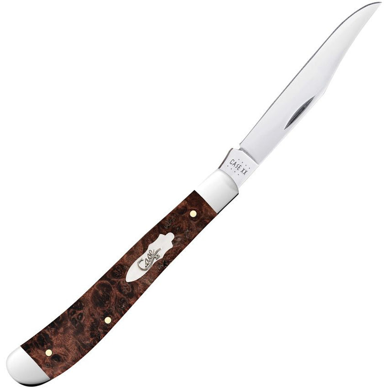 Case XX Slimline Trapper Folding Knife Stainless Steel Clip Blade Maple Burl Handle 64063 -Case Cutlery - Survivor Hand Precision Knives & Outdoor Gear Store