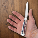 Case XX Patriotic Trapper Pocket Knife Stainless Steel Blades Natural Smooth Bone 64132
