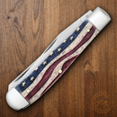Case XX Patriotic Trapper Pocket Knife Stainless Steel Blades Natural Smooth Bone 64132