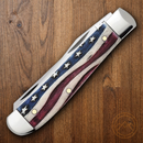Case XX Mini Trapper Patriotic Pocket Knife Stainless Blades Natural Smooth Bone Handle 64135