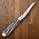 Case XX Mini Trapper Patriotic Pocket Knife Stainless Blades Natural Smooth Bone Handle 64135