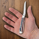 Case XX Mini Trapper Patriotic Pocket Knife Stainless Blades Natural Smooth Bone Handle 64135