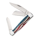 Case XX Stockman Star Spangled Pocket Knife Stainless Steel Clip / Sheepsfoot And Spey Blades Bone Handle 64142 -Case Cutlery - Survivor Hand Precision Knives & Outdoor Gear Store