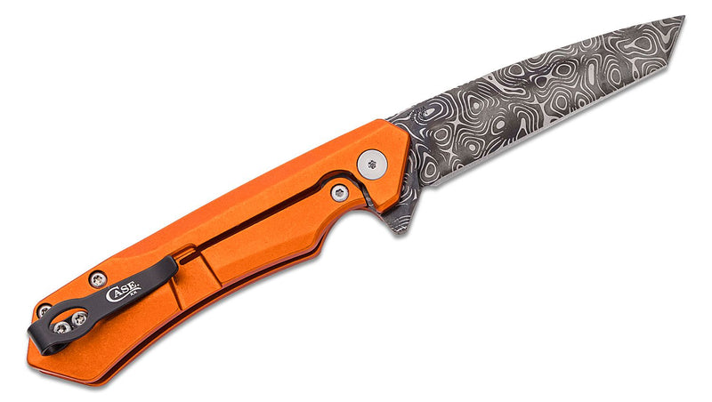 Case XX Kinzua Framelock Folding Knife 3.75" CPM-S35VN Steel Spear Point Blade Orange Stonewashed Aluminum Handle 64644 -Case Cutlery - Survivor Hand Precision Knives & Outdoor Gear Store