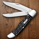 Case XX Folding Hunter Pocket Knife Stainless Steel Blades Buffalo Horn Handle