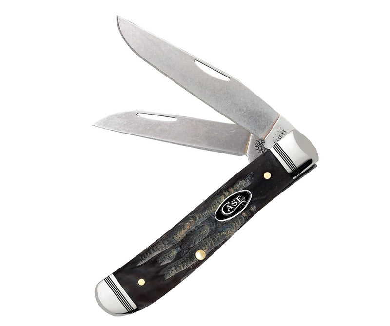 Case XX Mini Trapper Pocket Knife S35VN Steel Clip And Wharncliffe Blades Jigged Buffalo Horn Handle 65093 -Case Cutlery - Survivor Hand Precision Knives & Outdoor Gear Store