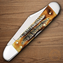 Case XX Mini Copperlock Folding Knife Stainless Steel Blade Bonestag Handle