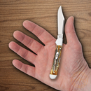 Case XX Mini Copperlock Folding Knife Stainless Steel Blade Bonestag Handle