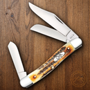 Case XX Stockman Pocket Knife Stainless Steel Blades 6.5 Bone Stag Handle 65336