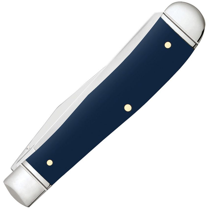 Case XX Trapper Pocket Knife Stainless Steel Clip And Spey Blades Navy Blue Smooth Synthetic Handle 71231 -Case Cutlery - Survivor Hand Precision Knives & Outdoor Gear Store