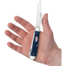 Case XX Trapper Pocket Knife Stainless Steel Clip And Spey Blades Navy Blue Smooth Synthetic Handle 71231 -Case Cutlery - Survivor Hand Precision Knives & Outdoor Gear Store