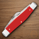 Case XX Lg Stockman American Workman Pocket Knife Carbon Steel Clip / Sheepsfoot And Spey Blades Smooth Red Synthetic Handle