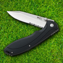 Case XX TecX X-Pro Folding Knife 3.5" Partially Serrated Blade Black ABS Handle