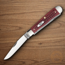 Case XX Cutlery Trapper Pocket Knife Stainless Blades Red Jigged Bone Handle 00783