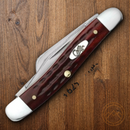 Case XX Cutlery Medium Stockman Pocket Knife Stainless Blades Red Jigged Bone Handle 00786