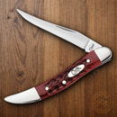Case XX Small Texas Toothpick Folding Knife 2.25" Stainless Steel Long Clip Blade Red Jigged Bone Handle 00792