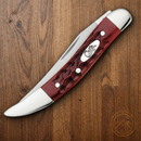 Case XX Small Texas Toothpick Folding Knife 2.25" Stainless Steel Long Clip Blade Red Jigged Bone Handle 00792