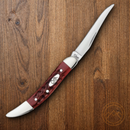 Case XX Small Texas Toothpick Folding Knife 2.25" Stainless Steel Long Clip Blade Red Jigged Bone Handle 00792