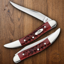 Case XX Small Texas Toothpick Folding Knife 2.25" Stainless Steel Long Clip Blade Red Jigged Bone Handle 00792