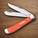 Case XX Trapper Pocket Knife Stainless Steel Blades Orange Synthetic Handle 80500