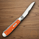 Case XX Trapper Pocket Knife Stainless Steel Blades Orange Synthetic Handle 80500