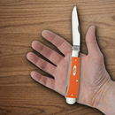 Case XX Trapper Pocket Knife Stainless Steel Blades Orange Synthetic Handle 80500