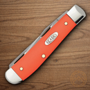 Case XX Mini Trapper Pocket Knife Stainless Steel Blades Orange Synthetic Handle