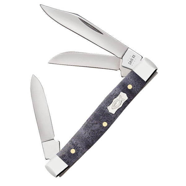Case XX Small Stockman Pocket Knife Stainless Steel Clip / Sheepsfoot And Pen Blades Purple Curly Maple Handle 80547 -Case Cutlery - Survivor Hand Precision Knives & Outdoor Gear Store