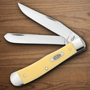 Case XX Trapper Pocket Knife Stainless Blades Yellow Smooth Syntheti Handle 81091