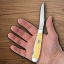 Case XX Trapper Pocket Knife Stainless Blades Yellow Smooth Syntheti Handle 81091