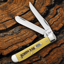 Case XX John 3:16 Mini Trapper Pocket Knife Stainless Blades Smooth Bone Handle 08850