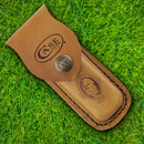 Case XX Medium Job Sheath Brown Leather Construction Fits Folding Knife Up To 4