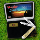 Case XX Father/Son Trapper Pocket Knife Stainless Steel Blades Smooth Yellow Synthetic Handle