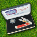 Case XX Indian Head Nickel Trapper Set Pocket Knife Stainless Blades Bone Handle IHNR