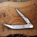 Case XX Small Toothpick Folding Knife Stainless Blade Pearl Corelon Handle