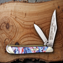 Case XX Peanut Pocket Knife Stainless Steel Blades Spangled Banner Corelon Handle