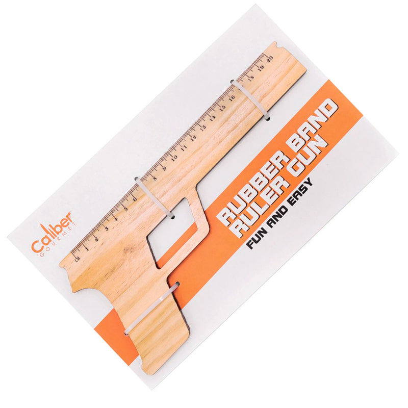 Caliber Gourmet Rubber Band Inch And Centimeter Ruler Gun Wood Constru