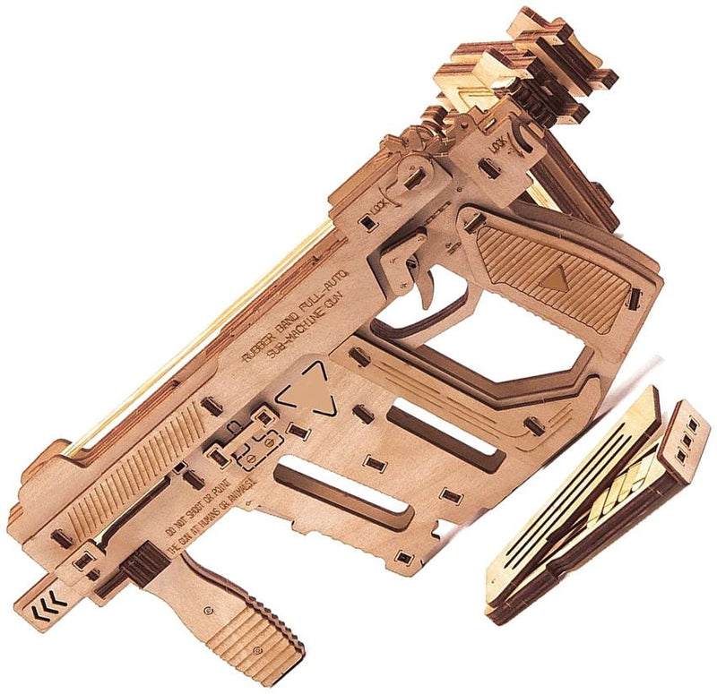 Caliber Gourmet Rubber Band Machine Gun Replica 3D Wooden Puzzle 188 Pieces Includes Movable Mechanical P2L02MG -Caliber Gourmet - Survivor Hand Precision Knives & Outdoor Gear Store