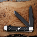 Cattleman's Cutlery Trapper Pocket Knife Stainless Steel Blades Delrin Handle