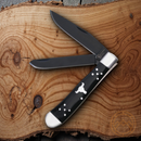 Cattleman's Cutlery Trapper Pocket Knife Stainless Steel Blades Delrin Handle