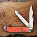 Cattleman's Cutlery Pocket Knife 3Cr13 Steel Blades Jigged Delrin / Stainless
