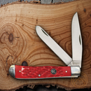 Cattleman's Cutlery Pocket Knife 3Cr13 Steel Blades Jigged Delrin / Stainless