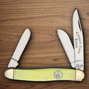 Colonel Coon Stockman Pocket Knife Stainless Steel Blade Yellow Smooth Synthetic Handle