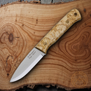 Casstrom Woodsman Fixed Knife 3.5" Sleipner Tool Steel Blade Curly Birch Handle