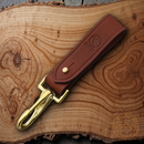 Casstrom Quick Release Belt Loop w/Hook Brass Clasp Leather Brown 6.25" Overall